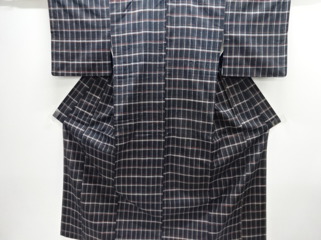 JAPANESE KIMONO / TSUMUGI / WOVEN GRID
